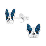French Bulldog - 925 Sterling Silver Kids Ear Studs with Crystal SD47325