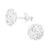 Round - 925 Sterling Silver Kids Ear Studs with Crystal SD4761
