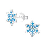 Snowflake - 925 Sterling Silver Kids Ear Studs with Crystal SD47864