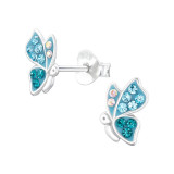 Butterfly - 925 Sterling Silver Kids Ear Studs with Crystal SD47900