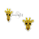Giraffe - 925 Sterling Silver Kids Ear Studs with Crystal SD47902
