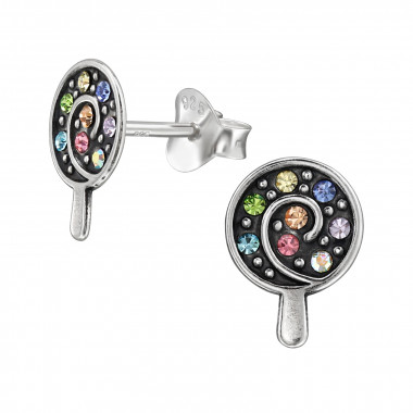 Candy - 925 Sterling Silver Kids Ear Studs with Crystal SD49916