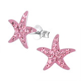 Star - 925 Sterling Silver Kids Ear Studs with Crystal SD5221