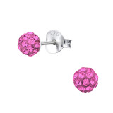 Ball - 925 Sterling Silver Kids Ear Studs with Crystal SD5641