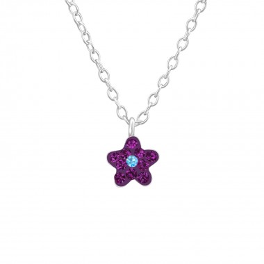 Flower - 925 Sterling Silver Kids Necklaces SD20510