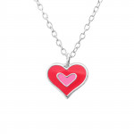 Double Heart - 925 Sterling Silver Kids Necklaces SD24348 Double Heart - 925 Sterling Silver Kids Necklaces SD24348