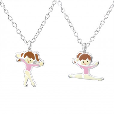 Pair Of Ballet - 925 Sterling Silver Kids Necklaces SD30982