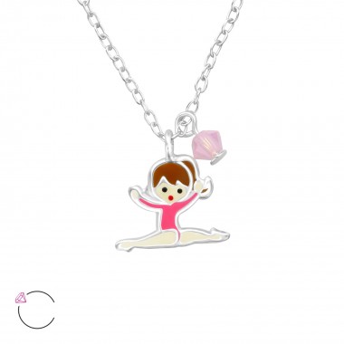 Gymnastics Girl - 925 Sterling Silver Kids Necklaces SD32743