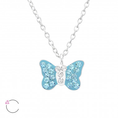 Butterfly - 925 Sterling Silver Kids Necklaces SD32753