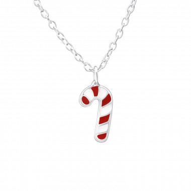 Candy Cane - 925 Sterling Silver Kids Necklaces SD35187
