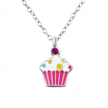 Cupcake - 925 Sterling Silver Kids Necklaces SD36295