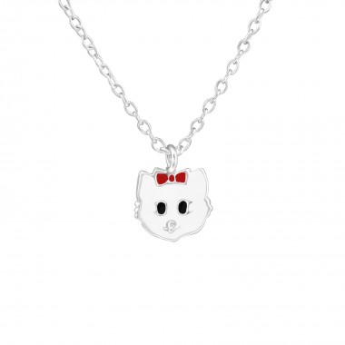 Cat - 925 Sterling Silver Kids Necklaces SD38213