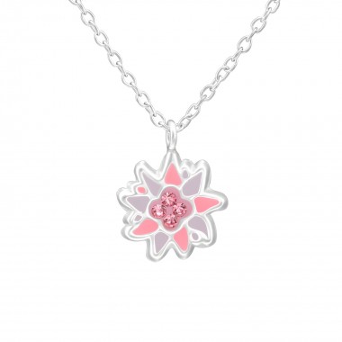 Flower - 925 Sterling Silver Kids Necklaces SD38515