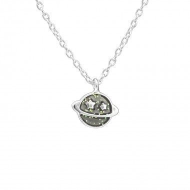 Saturn Planet - 925 Sterling Silver Kids Necklaces SD39179