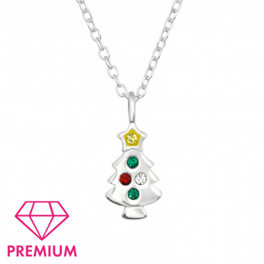 Christmas Tree - 925 Sterling Silver Kids Necklaces SD43973