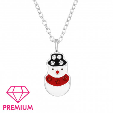Snowman - 925 Sterling Silver Kids Necklaces SD43975