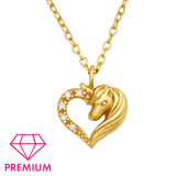 Unicorn In Heart - 925 Sterling Silver Kids Necklaces SD45081