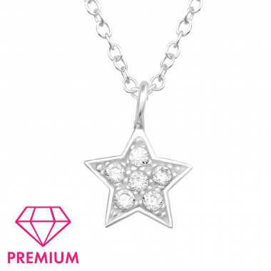 Star - 925 Sterling Silver Kids Necklaces SD45584