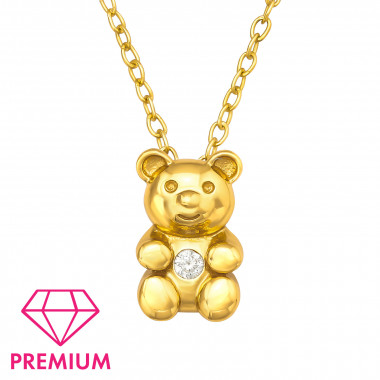 Bear - 925 Sterling Silver Kids Necklaces SD45586