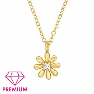 Flower - 925 Sterling Silver Kids Necklaces SD46023