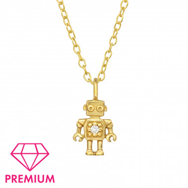 Robot - 925 Sterling Silver Kids Necklaces SD46031