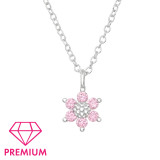 Flower - 925 Sterling Silver Kids Necklaces SD46042