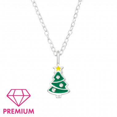 Christmas Tree - 925 Sterling Silver Kids Necklaces SD46289