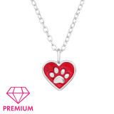 Heart Paw - 925 Sterling Silver Kids Necklaces SD46425