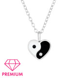 Yin Yang Heart - 925 Sterling Silver Kids Necklaces SD46433