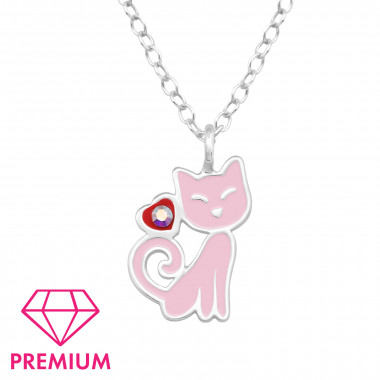 Cat - 925 Sterling Silver Kids Necklaces SD47257