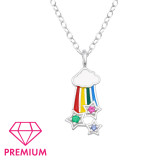 Rainbow With Stars - 925 Sterling Silver Kids Necklaces SD47261