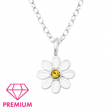 Daisy Flower - 925 Sterling Silver Kids Necklaces SD47264