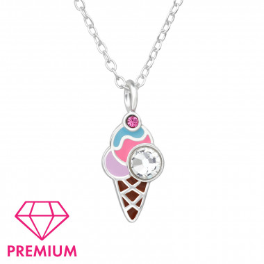 Ice Cream - 925 Sterling Silver Kids Necklaces SD47698