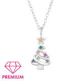 Christmas Tree - 925 Sterling Silver Kids Necklaces SD47818