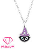 Black Cat - 925 Sterling Silver Kids Necklaces SD48754