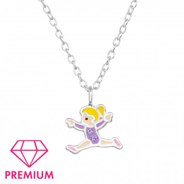 Gymnastics Girl - 925 Sterling Silver Kids Necklaces SD48805