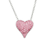 12mm 3D Heart - 925 Sterling Silver Kids Necklaces SD50703