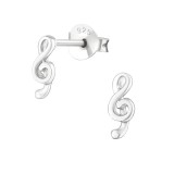 Treble Clef - 925 Sterling Silver Kids Plain Ear Studs SD18395