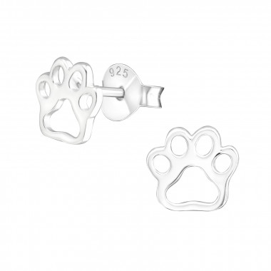 Bare foot - 925 Sterling Silver Kids Plain Ear Studs SD18962