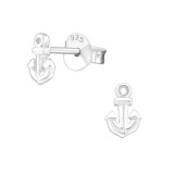 Anchor - 925 Sterling Silver Kids Plain Ear Studs SD20569