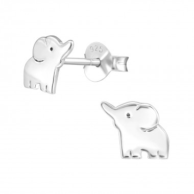 Elephant - 925 Sterling Silver Kids Plain Ear Studs SD20817