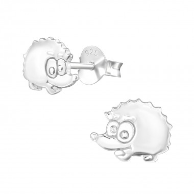 Porcupine - 925 Sterling Silver Kids Plain Ear Studs SD20856