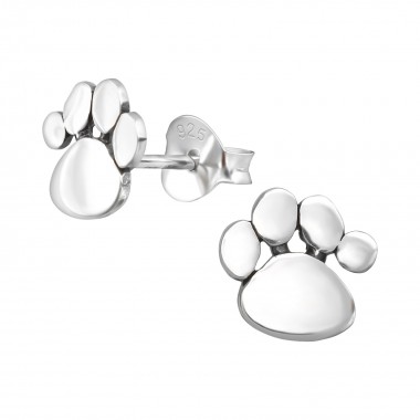 Foot Dog - 925 Sterling Silver Kids Plain Ear Studs SD21170