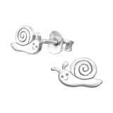 Snail - 925 Sterling Silver Kids Plain Ear Studs SD21367