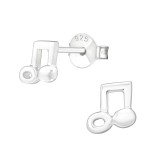 Music Note - 925 Sterling Silver Kids Plain Ear Studs SD21399