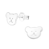 Bear - 925 Sterling Silver Kids Plain Ear Studs SD21404