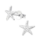 Star Fish - 925 Sterling Silver Kids Plain Ear Studs SD21414