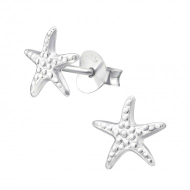 Star Fish - 925 Sterling Silver Kids Plain Ear Studs SD21414