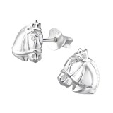 Horse - 925 Sterling Silver Kids Plain Ear Studs SD21528