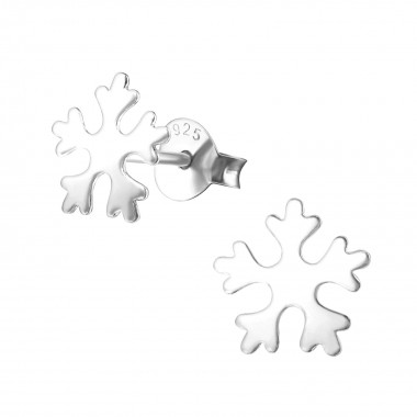 Snowflake - 925 Sterling Silver Kids Plain Ear Studs SD21759